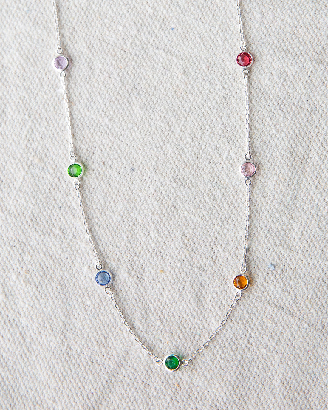 Silver Pop of Color Necklace