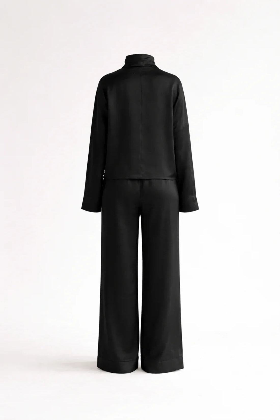 Silk/Linen Clothing Set - Black