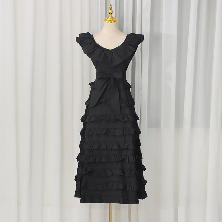 Summer Elegant  V Neck, Waist Controlled, Slimming Tiered Woman's Dress