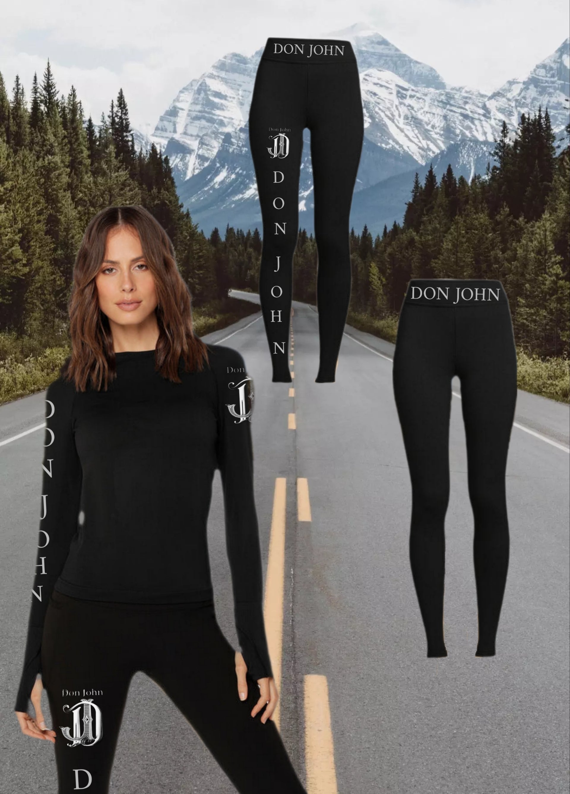 DON JOHN -Women's Yoga Outfit Sets with Hooded Top