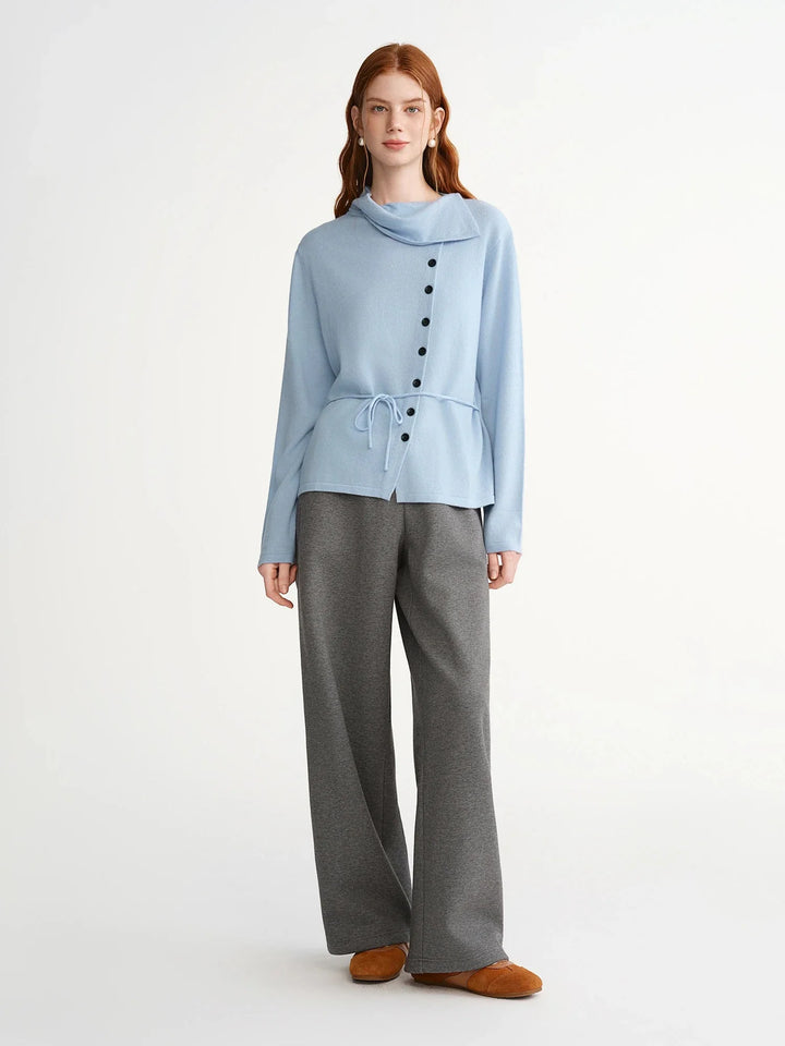 Plus Size Irregular Collar Knit Sweater Winter Women's Top