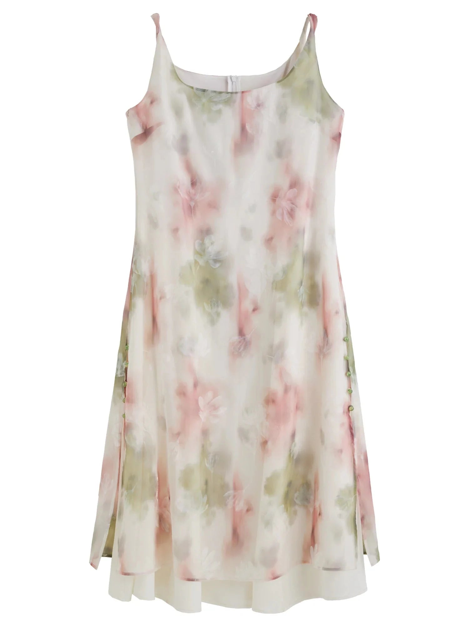 Plus Size Flocked Blush Strap Dress Romantic Summer Date