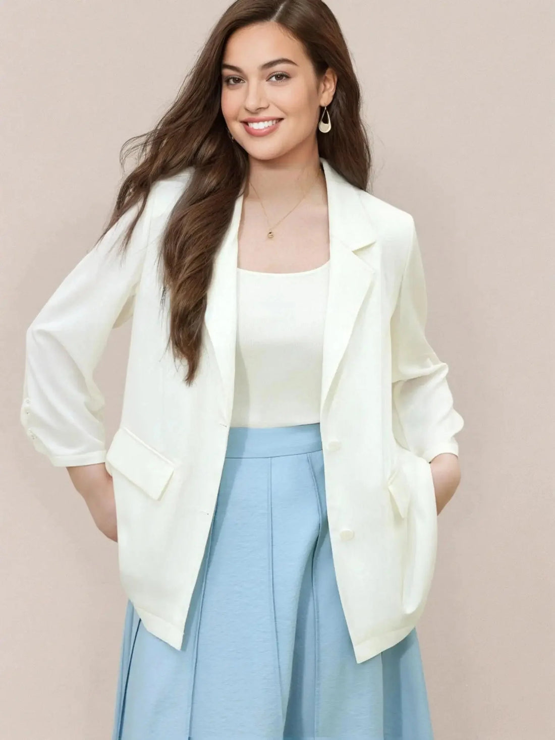 Plus Size Sun Protection Blazer Chic Cool-Touch Jacket
