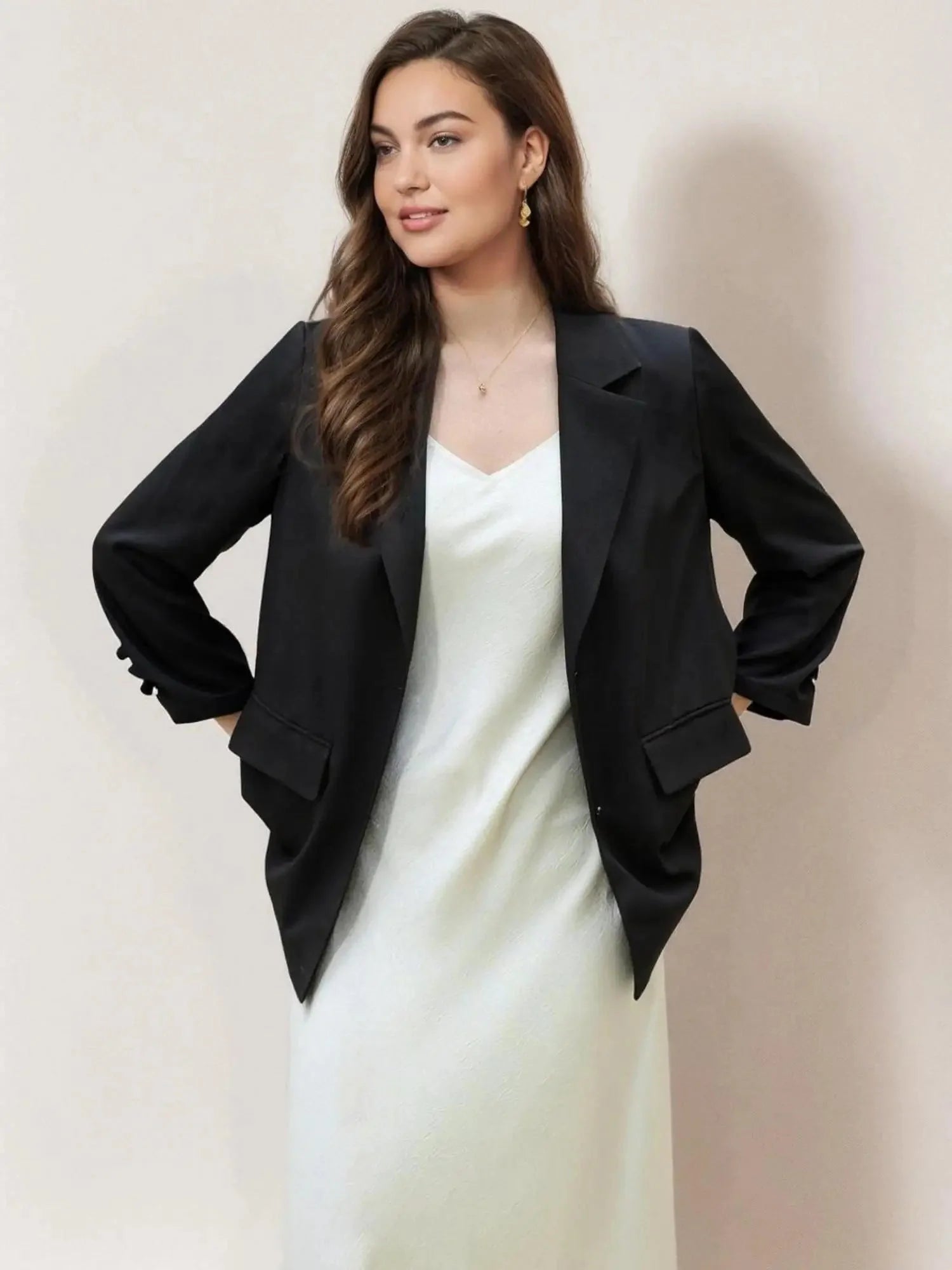 Plus Size Sun Protection Blazer Chic Cool-Touch Jacket