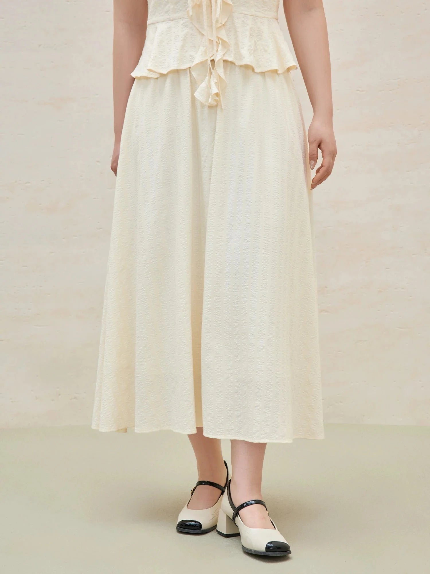 Women’s Plus Size Ruffled Blouse & Skirt Set