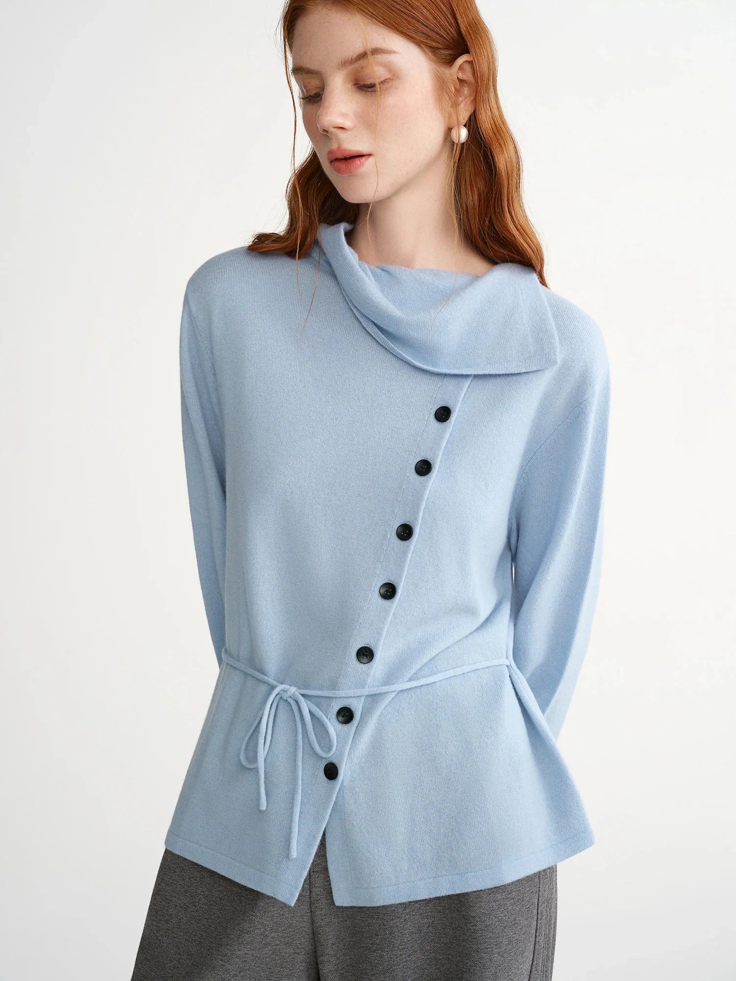 Plus Size Irregular Collar Knit Sweater Winter Women's Top